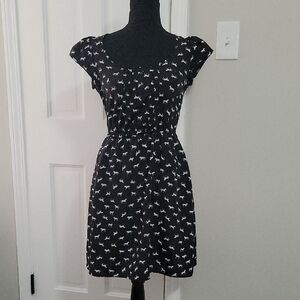 Black and White Patterned Women's Dress
